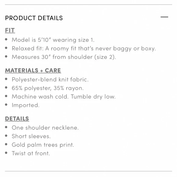 NWT! TORRID gold foil palm tree print skin tee, 2X. - Picture 6 of 9